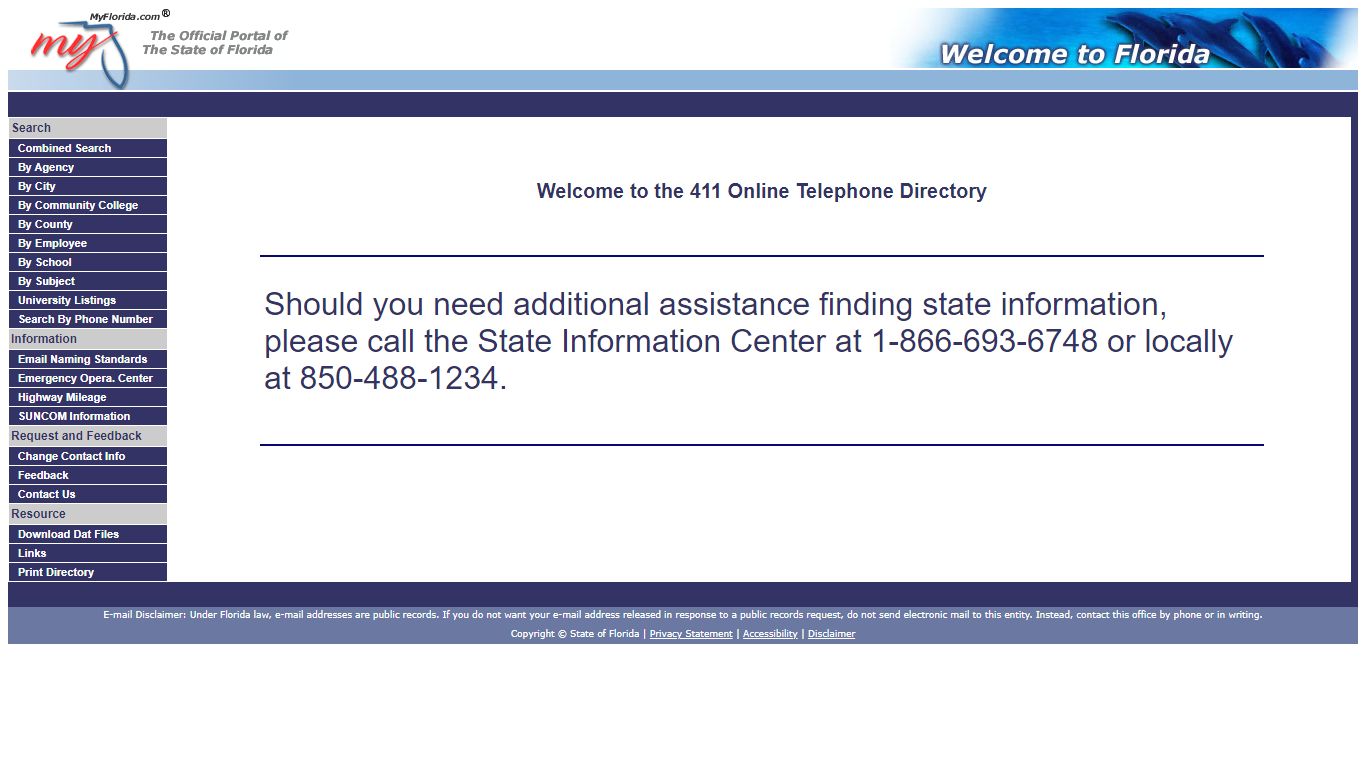 411 Telephone Directory - Florida